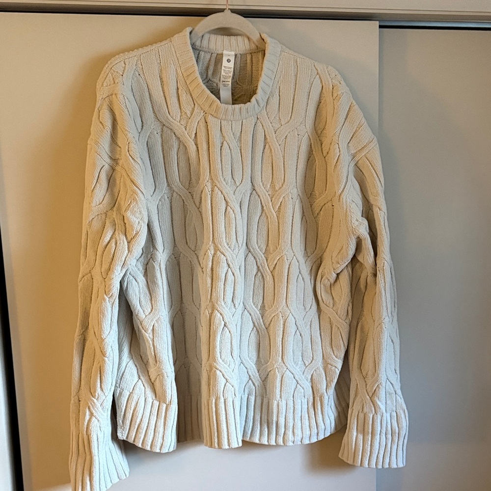 Lululemon Athletica Cream Cable Knit Sweater